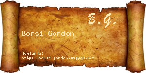 Borsi Gordon névjegykártya